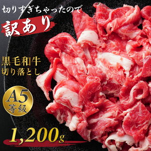 黒毛和牛 牛肉 切り落とし 売り切れ御免 A5等級 霜降り 1200g 200g×6 スライス メガ盛 送料無料 お歳暮 プレゼント ギフト 切りすぎちゃったので訳あり