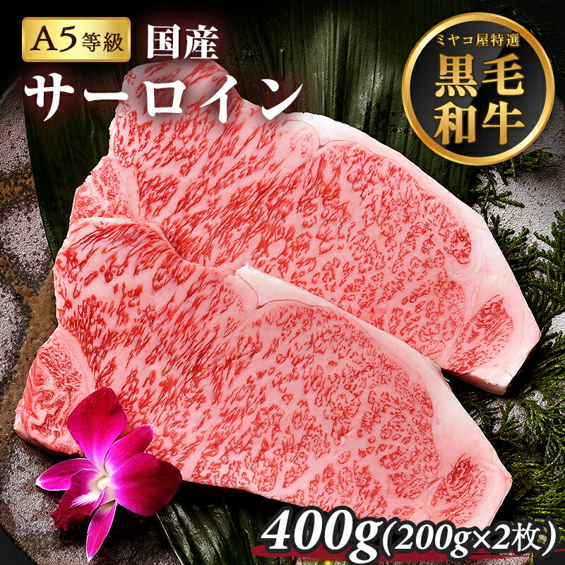 黒毛和牛 サーロインステーキ 400g (200g×2) 2人前～3人前 牛肉 A5等級 サーロイン ステーキ肉 送料無..