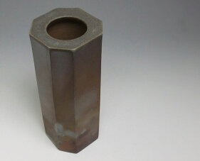 花器花入花瓶花びんフラワーベース送料無料備前焼面取筒花入(桟切)