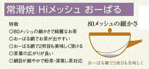 急須常滑焼機能急須Hiメッシュおーばる310cc