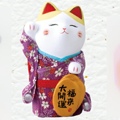 乐天商城 - 着物小判招き猫（福来る）大 | おしゃれ 商売繁盛 縁起物 置物 kimono lucky cat ネコ インテリア 陶器 プレゼント ギフト 開店祝い 飲食店