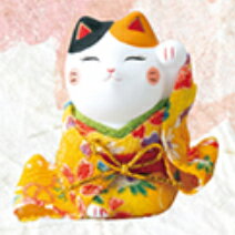 樂天商城 - 着物招き猫小 右手 | おしゃれ 商売繁盛 縁起物 置物 kimono lucky cat ネコ インテリア 陶器 プレゼント ギフト 開店祝い 飲食店