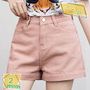 レディース ショートパンツ デニム 短パン セクシー デニムショートパンツ ジーンズ カジュアル 美脚 きれいめ 春 夏 大きいサイズ ウエストゴム ハーフパン...