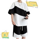 メンズ セットアップ 半袖 上下セット 夏 ジャージ Tシャツ ハーフパンツ 半袖 夏 ルームウェア 部屋着 ゆったり 快適 無地 薄手 夏用 サマー ルームウ...