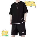 夏 セットアップ メンズ 大きいサイズ スウェット ジャージ 半袖 半ズボン 上下セット Tシャツ ショートパンツ スウェット 2点セット ストレッチ スポーツウェア ルームウェア 部屋着 夏服 トレーニング スポーツ おしゃれ RaogtCYU
