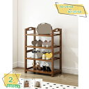 500円OFFクーポン シューズラック 竹製 玄関 靴収納ラック 靴棚 4段 おしゃれ スリム 下駄箱 靴箱 靴収納棚 楠木材質 寮用 省スペース 靴ラック 簡...