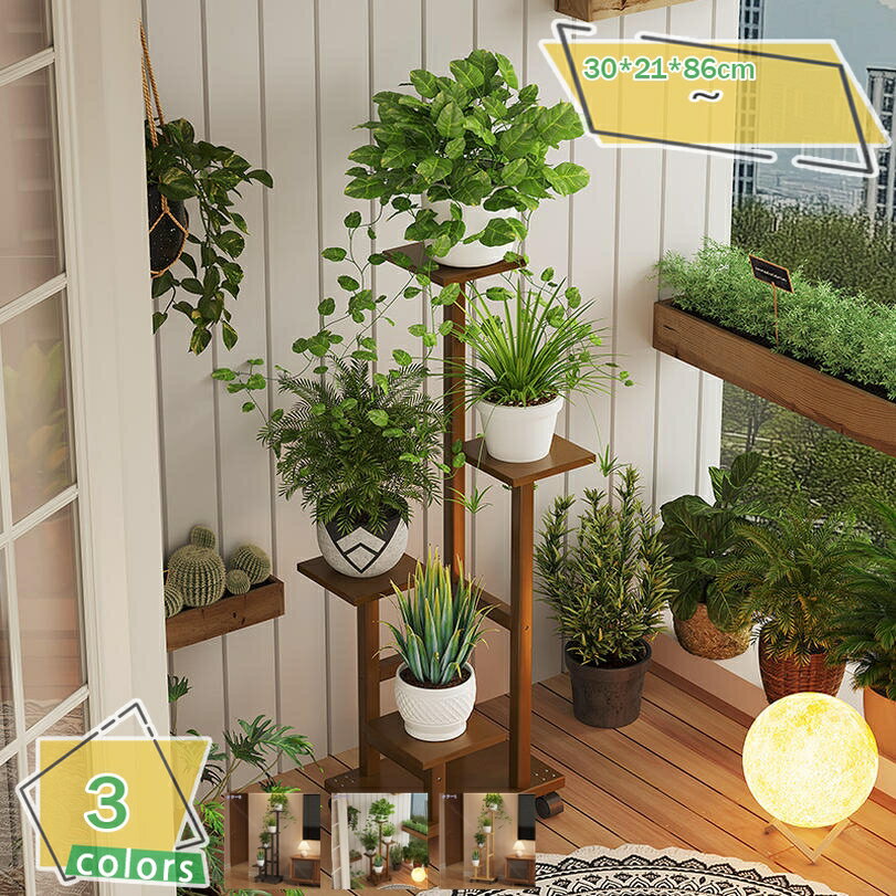 1000円OFFクーポン フラワースタンド 花台 プランタースタンド 園芸ラック 観葉 植物 花棚 竹製 ガーデ..