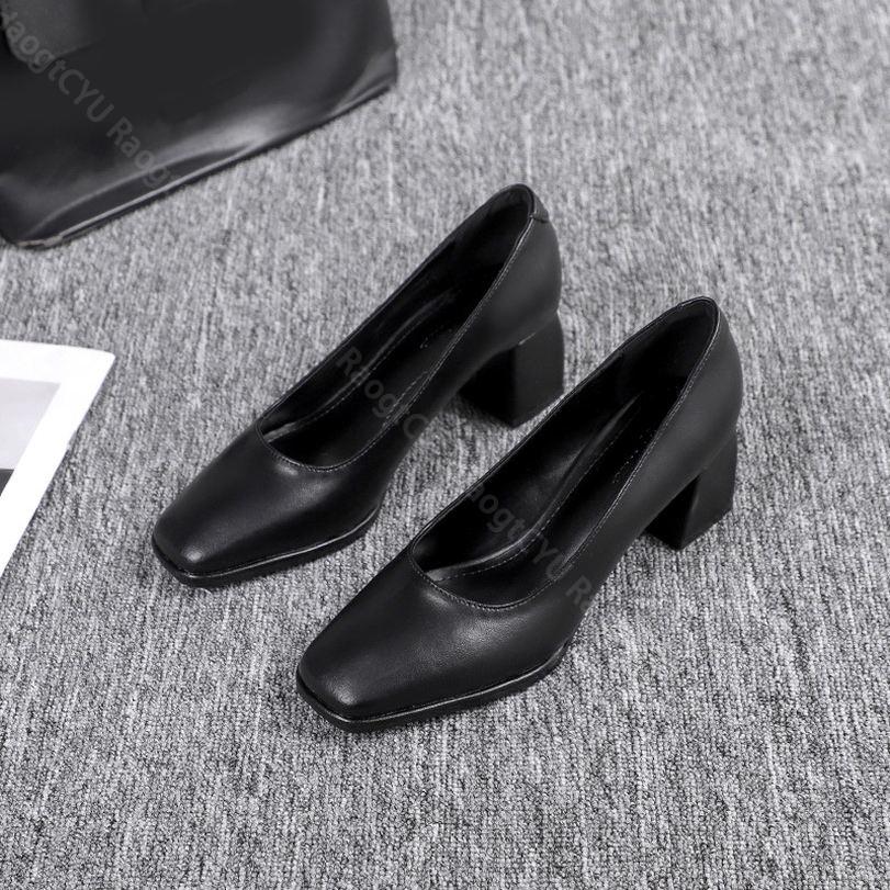 1000円OFFクーポン パンプス スリッポン 5.5cmヒール 女性 レディースパンプス シューズ スクエアトゥ レディース おしゃれ 美脚 ミドルヒール 滑り止め 歩きやすい カジュアル フォーマル 仕事用 オフィス ビジネス お呼ばれ 就活 RaogtCYU saibashop01-10128618 サイバーショップ01 サンプル画像3