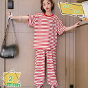 777円OFFクーポン 子供 パジャマ 男の子 女の子 綿100% 半袖 夏 ルームウェア キッズ 上下セット tシャツ ショートパンツ ポケット付き ストライ...