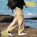 ズボン カーゴパンツ ワイドパンツ ロングパンツ リラックスパンツ パンツ ミリタリーパンツ ウエストゴム 調整紐 防シワ加工 通気性 カジュアル 美脚効果 ゆ...