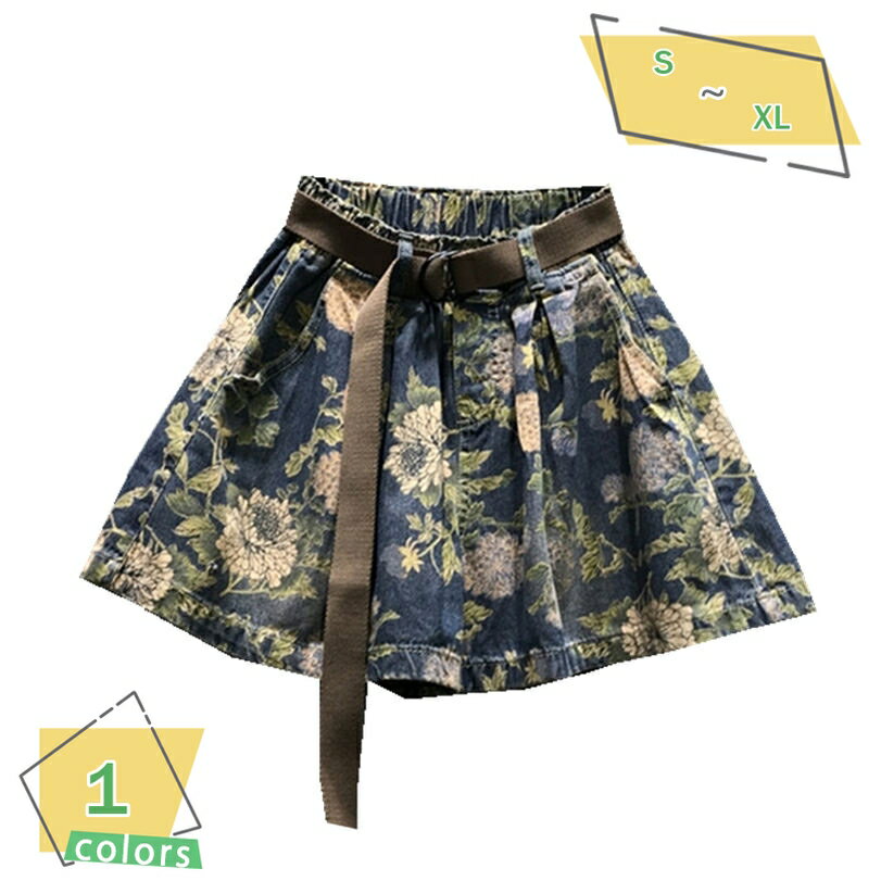 ゆったりシルエット デニムショートパンツ デニムパンツ ショートデニム ショート丈 ショーパン 短パ