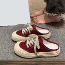 300円OFFクーポン スニーカー サボ レディース キャンバス 厚底 かかとなし 履きやすい パンプス スポーツ 滑り止め 春夏秋 歩きやすい かわいい 走れ...