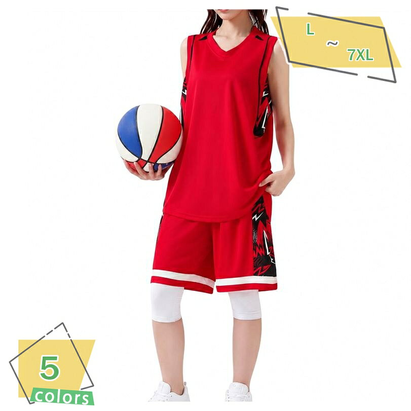 1000円OFFクーポン スポーツウェア 上下セット メンズ 着痩せ見え ゆったり 大きいサイズ バスケウェア タンクトップ ノースリーブ ハーフパンツ 運動着 トレーニングウェア 夏 RaogtCYU