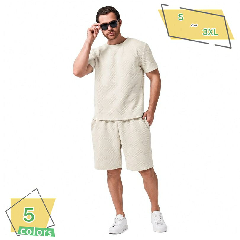 500円OFFクーポン セットアップ メンズ 夏服 半袖 上下セット ゆったりサイズ Tシャツ ショートパンツ ルームウェア スポーツ 部屋着 カジュアル アウトドア 大きいサイズ RaogtCYU