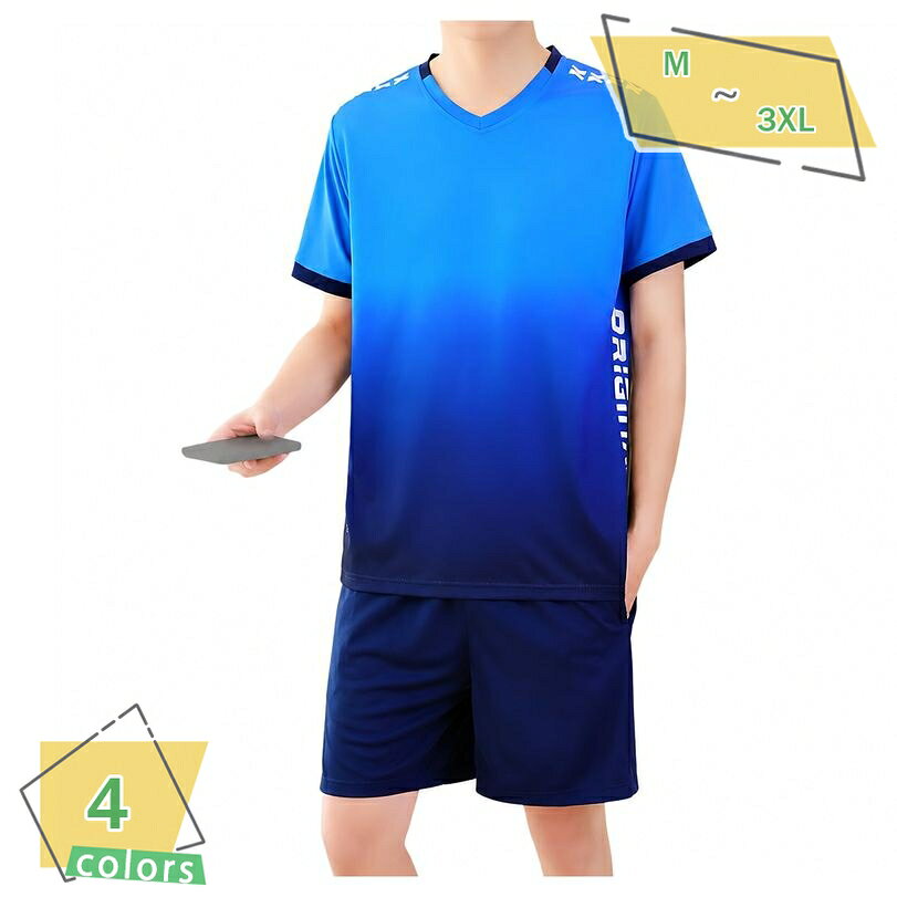 スポーツウェア メンズ 上下セット 半袖 Tシャツ ハーフパンツ トレーニングウェア...