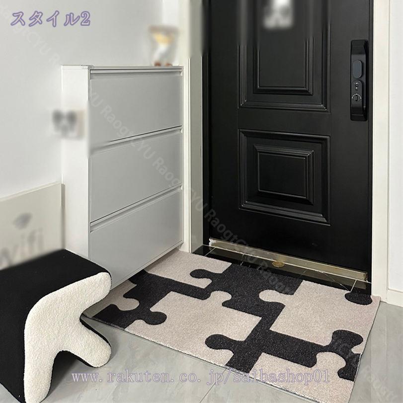 500円OFFクーポン 玄関マット 泥よけマット 外用 WELCOME マット 屋外 泥落とし 室内 かわいい おしゃれ 洗える ズレない 幾何学 北欧風 ウェルカムマット 泥除け ドアマット 家庭用 業務用 カフェ お店用 店舗用 エントランスマット RaogtCYU [3]