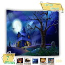 760円OFFクーポン ハロウィンタペストリー 墓地の背景 夜空を飛ぶコウモリ 幽霊 恐ろしい 悪魔カボチャ 森 魔女 おしゃれ インテリア ウォールアート モ...