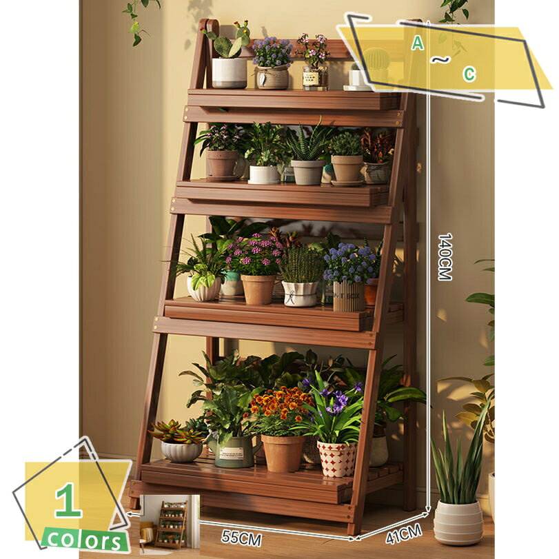 2000円OFFクーポン フラワースタンド ガーデンラック 園芸 鉢スタンド 折り畳み 木製 植物棚 植物スタ..