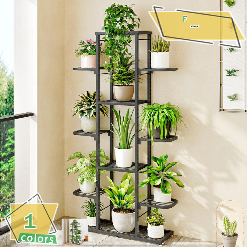 1000円OFFクーポン フラワースタンド 花台 園芸ラック 観葉植物 鉄製 スリム 室内 屋外 花置き棚 鉢置き台 花棚 おしゃれ ベランダ 玄関 ガーデン ブラック アイアン 植木鉢台 ガーデンラック 鉢スタンド シンプル飾り