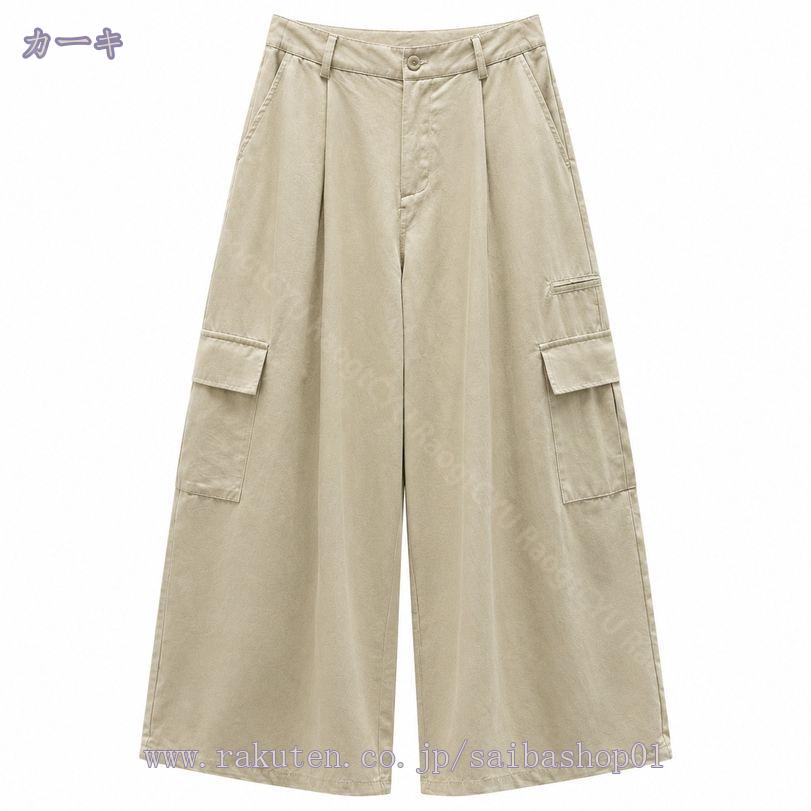 1600円OFFクーポン ワイドパンツ レディース ロング カーゴパンツ ゆったり 綿 通気性 ポケット おしゃれ ハイウエスト ズボン スポーツ アウトドア キャンプ 登山 普段着 RaogtCYU saibashop01-10341562 サイバーショップ01 サンプル画像3