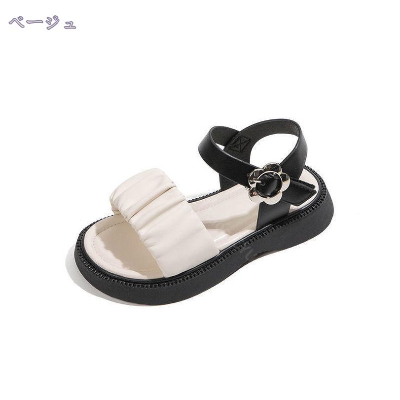 サイバーショップ01の1600円OFFクーポン ガールズ シューズ やわらかい 子供 サンダル 履きやすい キッズサンダル 女の子 ビーチサンダル 編込みデザイン プリンセス風 エレガント フォーマル 結婚式 パーティー 子供靴 夏 マジックテープ 履きやすい 日常 通園 RaogtCYU｜アングル2