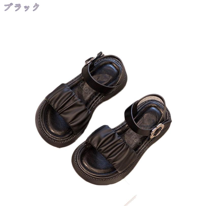 サイバーショップ01の1600円OFFクーポン ガールズ シューズ やわらかい 子供 サンダル 履きやすい キッズサンダル 女の子 ビーチサンダル 編込みデザイン プリンセス風 エレガント フォーマル 結婚式 パーティー 子供靴 夏 マジックテープ 履きやすい 日常 通園 RaogtCYU｜アングル3