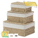 収納 バスケット ペーパーバスケット フタ付き 約 幅26×奥行20×高さ12cm 収納かご カゴ 籠 小物入れ 小物収納 収納ケース 蓋付き リビング 卓上収...