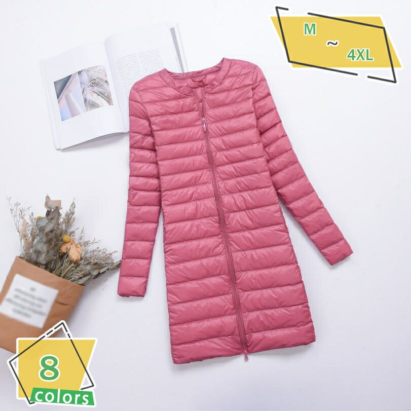 ダウン ジャケット レディース ロング アウター ライトアウター 羽織 ダウンコート ダウンジャケット シンプル カジュアル 無地 ベスト レディース冬 登山 防風 キャンプ 軽量 防寒服 ダウンコートライトダウン RaogtCYU