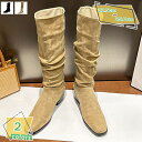 ブーツ レディース ウエスタンブーツ ビンテージ調 ロング ブーツ 太ヒール カウボーイブーツ 痛くない 歩きやすい カジュアル 秋冬 くしゅくしゅブーツ ジョッキーブーツ 美脚 上品 スクエアブーツ ゆったり 通勤 通学 RaogtCYU