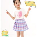 スカート プリーツスカート インナーパンツ付き チェック柄 Aライン 子供服 女の子 フォーマル カジュアル キッズ ジュニア 女児 学園風 女の子 ライン 黒 白色 ネイビー ミニ 発表会 ピアノ コンクール 卒園式 入学式 通学 RaogtCYU