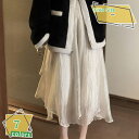 ロングスカート 可愛い 春 きれいめ ボリューム シフォン フレアスカート お洒落 大人 オールシーズン 体型カバー aライン 美ライン 足長 ウエストゴム 着...