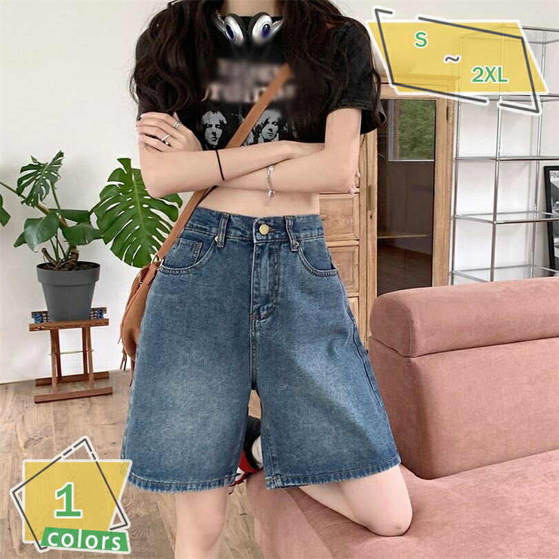 短パン レディース デニム ハイウエスト ショートパンツ ゆったり ショーツ カジュアル 夏物 ファッション 大きいサイズ デニムパンツ ハーフパンツ ファッション 大人カジュアル 体型カバー 着痩せ 美脚 RaogtCYU