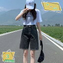 ショートパンツ レディース デニム 5分丈 ハーフパンツ ゆったり 無地 半ズボン 大きいサイズ カジュアル 短パン ファッション ジーンズ シンプル ハイウエスト ジーパン ボトムズ おしゃれ 美脚 外出 夏 RaogtCYU