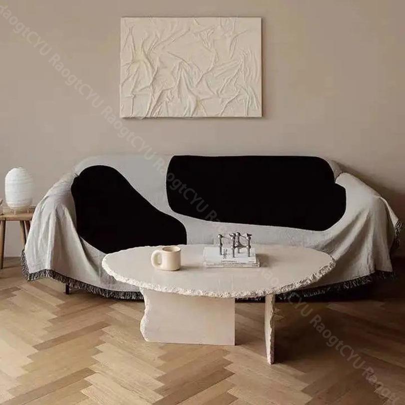 777円OFFクーポン マルチカバー 北欧風 ソファーカバー おしゃれ 多機能 綿製品 シンプル フリンジ付き 1人掛け 2人掛け カウチ 大きい 雰囲気作り 毛布 絨毯 ブランケット 西海岸 インテリア カーペット 雑貨 四季通用 キルト 綿麻 汚れ防止 引っ越し RaogtCYU [2]