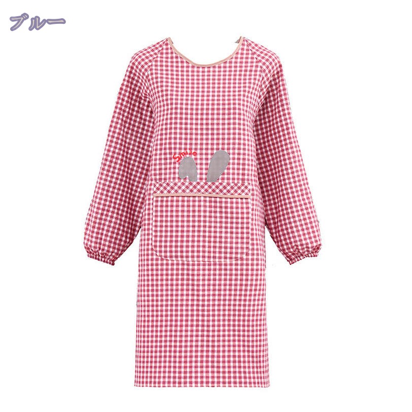 300円OFFクーポン 割烹着 かっぽう着 レディース エプロン 女性用 かわいい エプロン 保育士 かっぽうぎ スモック おしゃれ キッチン用 台所 ガーデニング 料理教室 母の日 通気 軽量 チェック柄 シンプル 家事 敬老の日 母の日 プレゼント RaogtCYU