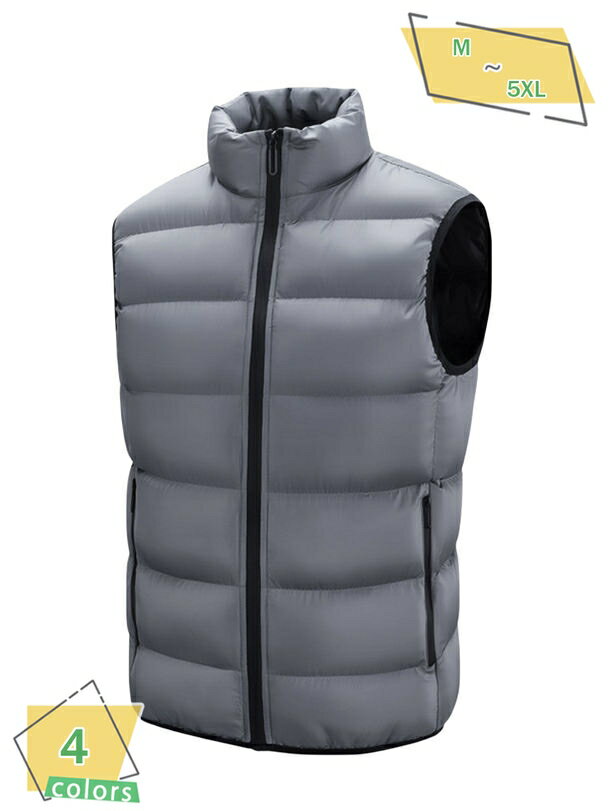 300円OFFクーポン ダウンベスト メンズ 中綿ベスト 防寒 軽量 ノースリーブ アウター ファッション 秋物 冬 大人 暖か あったか スタンドカラー 中綿ジャケット ダウンジャケット 厚手 ゴルフ チョッキ RaogtCYU