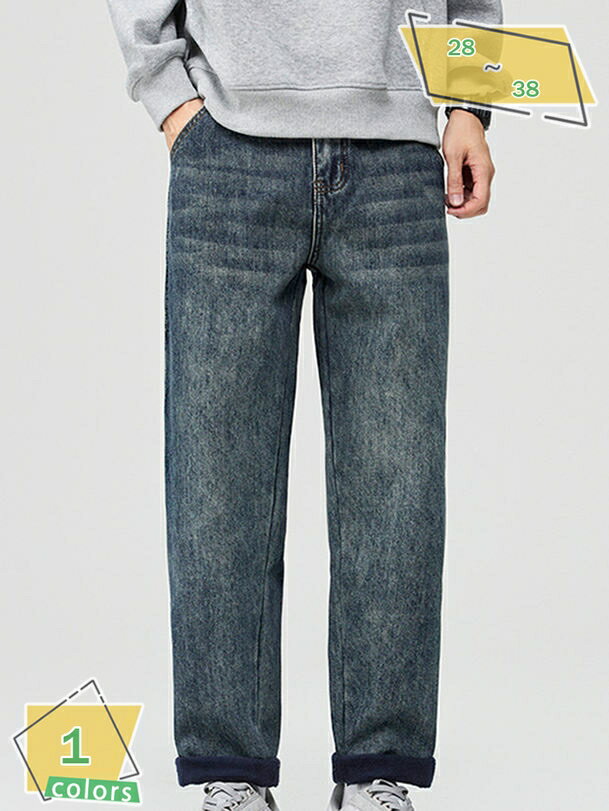 777円OFFクーポン テーパード デニムパンツ メンズ 無地 デニム 裏フリース 暖かいパンツ 防寒 秋冬 カジュアル アウトドア RaogtCYU