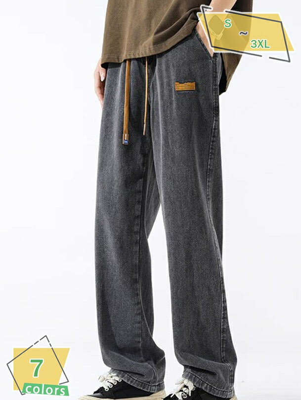 777円OFFクーポン ジーンズ ワイドパンツ メンズ ウォッシュ加工 デニム ボトムス イージーパンツ デニム ズボン ゆったり ジーパン 秋 冬服 カジュアル おしゃれ 大きいサイズ RaogtCYU
