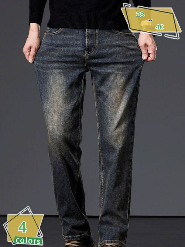 500円OFFクーポン デニムパンツ メンズ スリム ストレッチ ストレートパンツ ウォッシュ加工 ジーンズ ジーパン 伸縮 通勤 カジュアル ゴルフウェア RaogtCYU