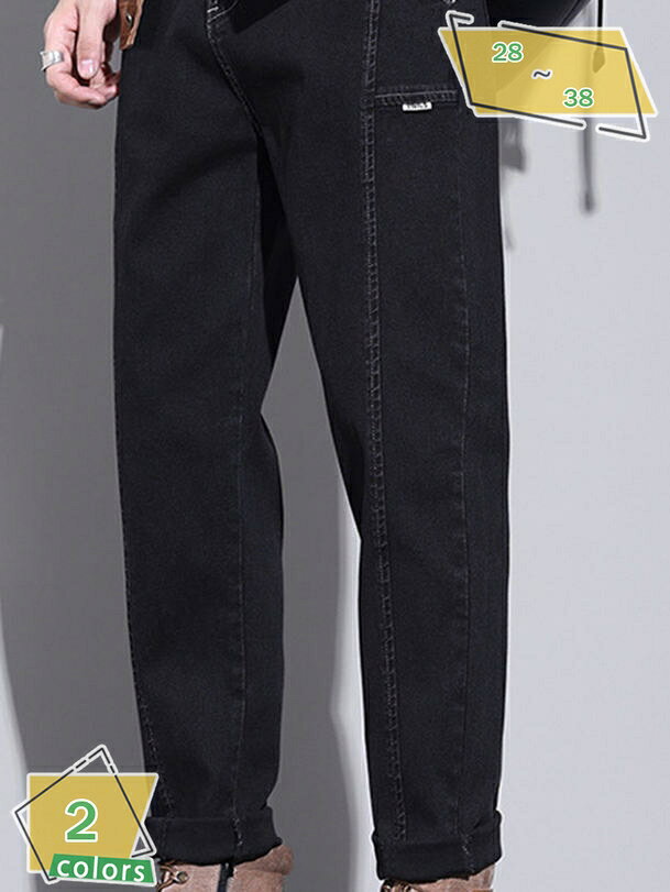 Other s Jeans - テーパードパンツ メンズ 裏起毛 デニム ストレッチ 蓄熱 暖かい サルエル 裏フリース パンツ 秋冬 デニム 暖パン ジーパン ジーンズ RaogtCYU