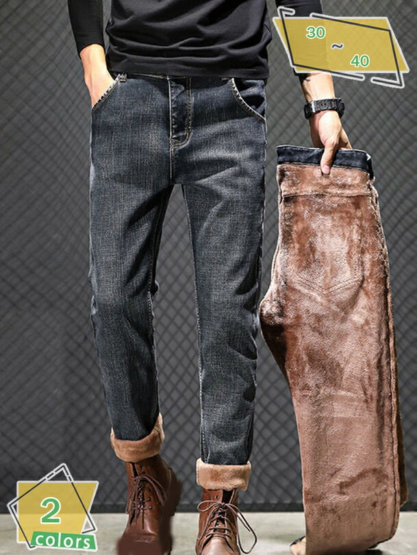 1000円OFFクーポン デニムパンツ メンズ 暖か 防寒 裏起毛 スリム レギュラーフィット ストレッチ テーパード ジーンズ ジーパン スキニー 細身 スリム パンツ 伸縮 ゴルフウェア RaogtCYU