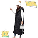 中綿ベスト ロング丈ベスト レディース 厚手 暖かい ノースリーブ トップス ダウンベスト チョッキ 20代30代40代 大きいサイズ OL 通勤 ママ 卒業式...