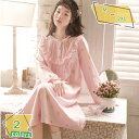 760円OFFクーポン ネグリジェ ワンピース パジャマ ルームウェア 和風 ルームワンピース 綿 フリル付き 花柄 おしゃれ ゆったり ロングネグリジェ レデ...