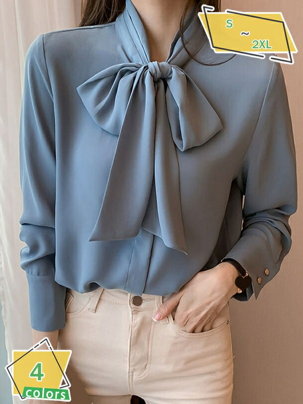 ブラウス レディース ブラウス オフィス リボン 事務服 ブラウス リボン レディース 通勤 オフィス ユニフォーム 企業 制服 シャツ ビジネス ファッション 会社 おしゃれ OL 制服 ブラウス 長袖 レディース ブラウス RaogtCYU