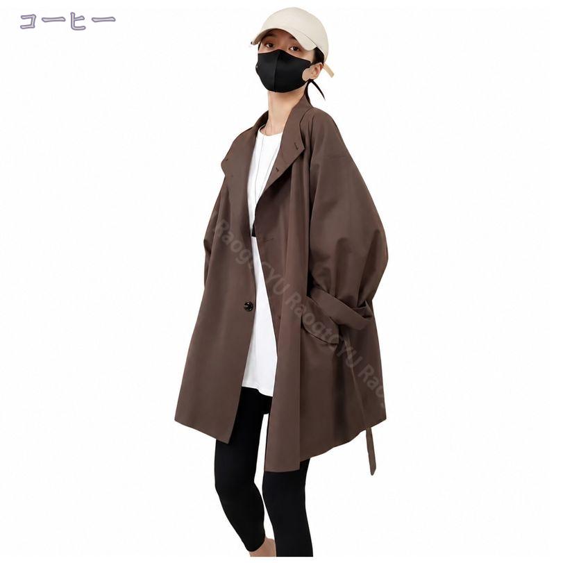 1000円OFFクーポン トレンチコート レディース 体型カバー 着痩せ スプリングコー...