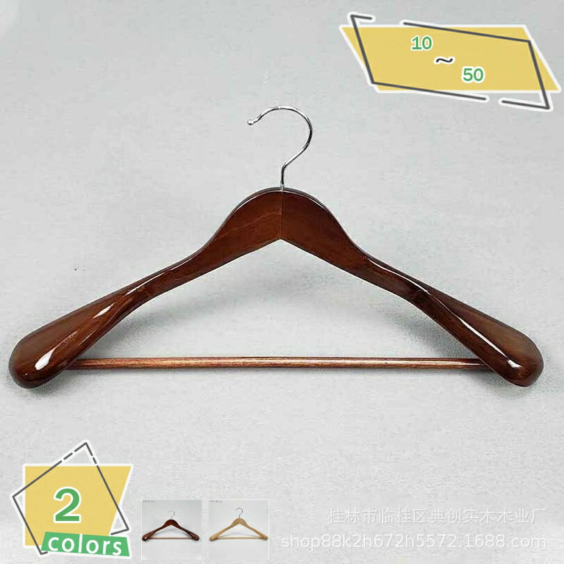 777円OFFクーポン 木製ハンガー 衣類ハンガー 洋服ハンガー すべらない 肩部分に凹み付き スーツ シャツ コート用 おしゃれ ナチュラル色 10本組セット...