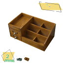 300円OFFクーポン リモコンラック 小物入れ 引き出し カントリー アンティーク調 木製 ブラウン おしゃれ シンプル 大容量 卓上収納 ミニチェスト 小物...