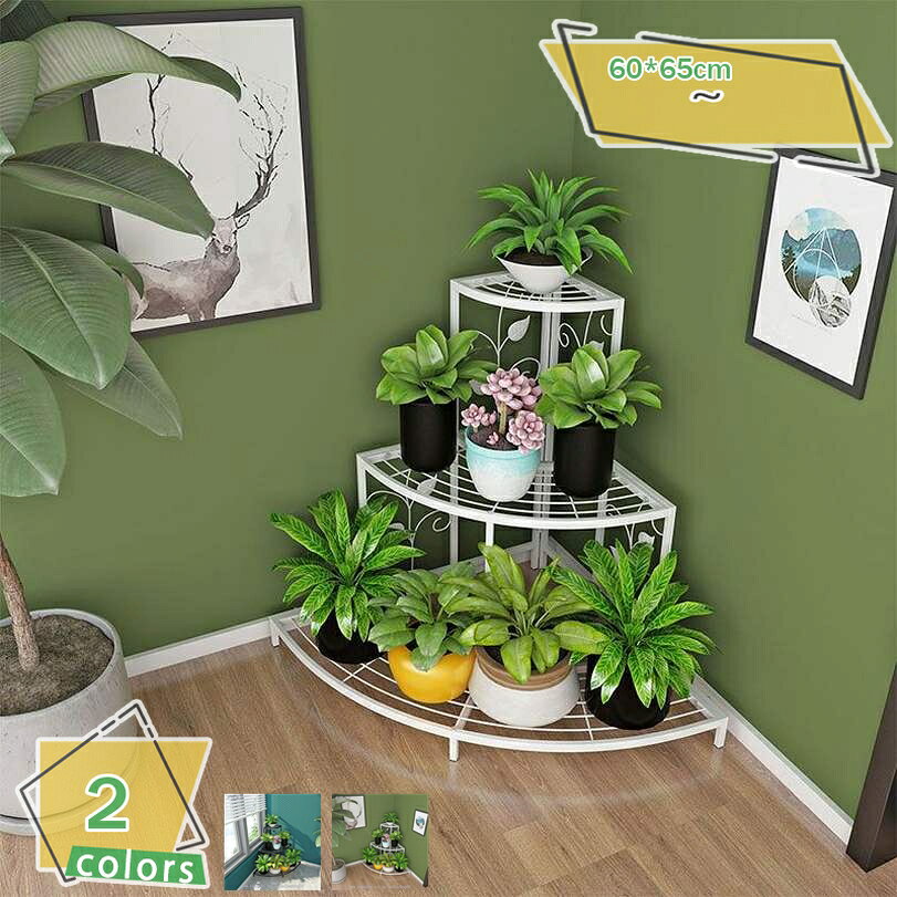1000円OFFクーポン フラワーラック フラワースタンド 3段 直径60cm 高さ 65cm 金属製 多肉植物 棚 花台 園芸ラック ガーデン 植物小屋 植木鉢スタンド 鉢植え 盆栽棚 園芸 花棚 ベランダ/屋外/屋内 カントリー ベランダ 大容量 組み立て式 北欧 植物スタンド RaogtCYU
