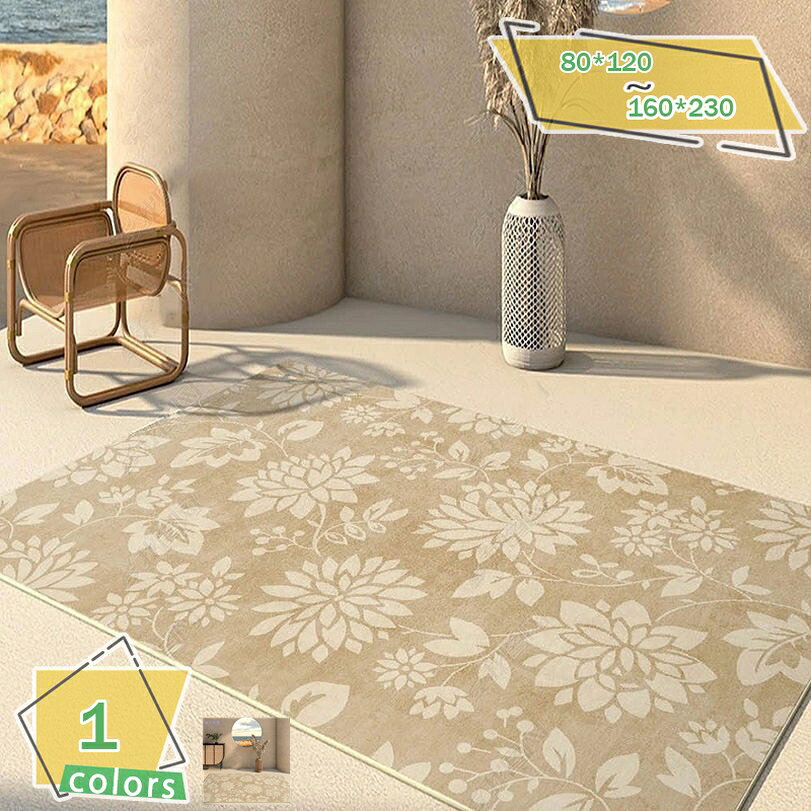 Rattan - カーペット 洗える ラグマット 滑り止め 1畳/1.5畳 ふわふわラグ ラグ レトロ 室内マット 北欧カーペット 耐久性 リビング 室内 一年中使える おしゃれ ベルギー風 絨毯 じゅうたん 丸洗い可能 ベッドルーム RaogtCYU