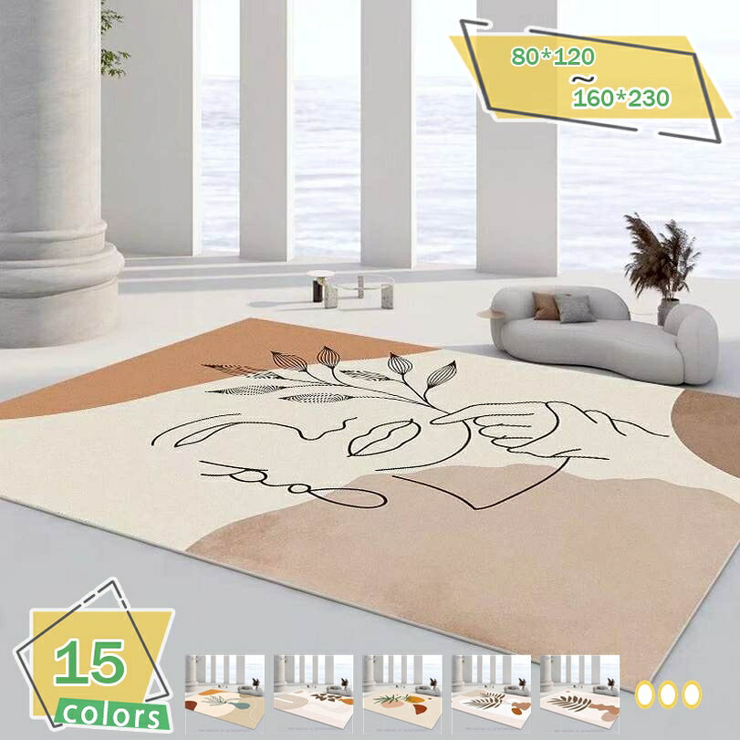 Character Pattern - 500円OFFクーポン カーペット ラグ ラグマット 1.5畳 モダン 柔らかい 洗えるラグ 絨毯 1畳/1.2畳 滑り止め 防滑性 遮音 防臭 オールシーズン インテリア ホットカーペット対応 ふわふわ肌触り 室内マット 花柄 田園風 リビング RaogtCYU